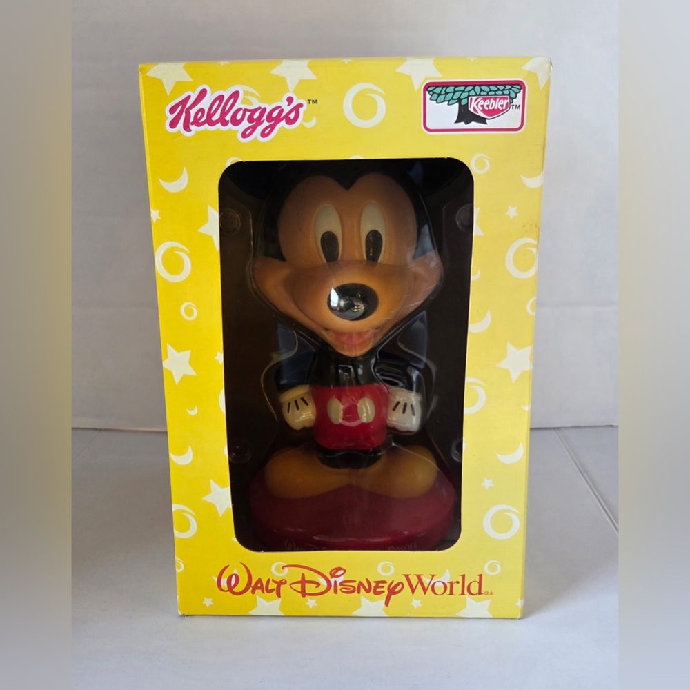 Vintage Mickey Mouse Bobble Head Kellogg's Walt Disney World Keebler 2002 In Box